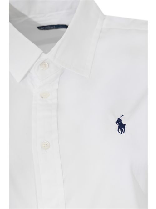 Camicia slim in cotone con logo POLO RALPH LAUREN | 211891376001